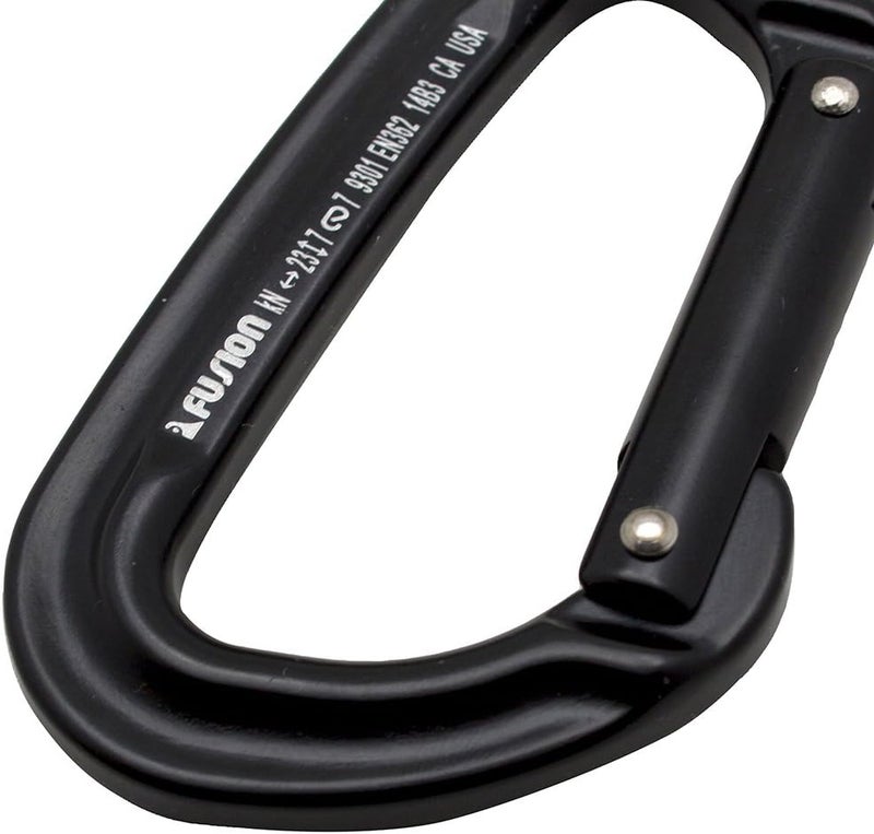 FUSION Quickdraw Set with Wire Gate Carabiner, 6-Pack, 11cm, Orange/Black - Image 2